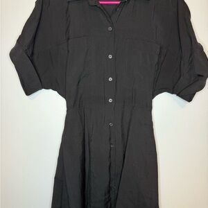 Zara Black Button-Down Women's Dress